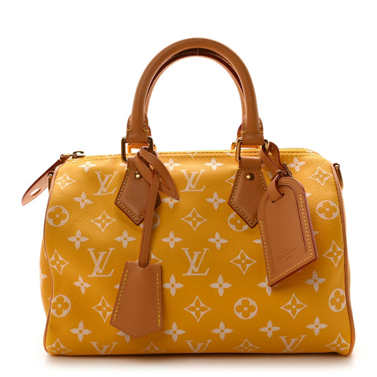 Louis Vuitton-Calfskin Monogram Speedy P9 Bandouliere 25 Jaune Mat